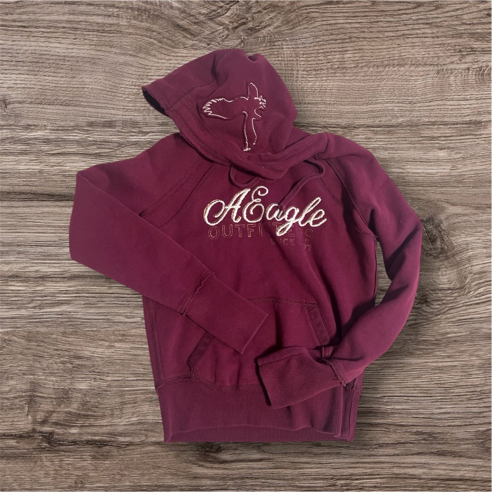 2000’s vintage y2k American eagle burgundy hoodie xs women’s small